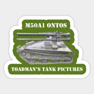 M50A1 Ontos wht-txt-toadman Sticker